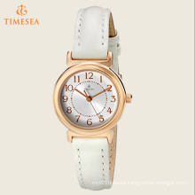 Women′s Modern Rose Gold-Tone Watch with White Leather Band 71183